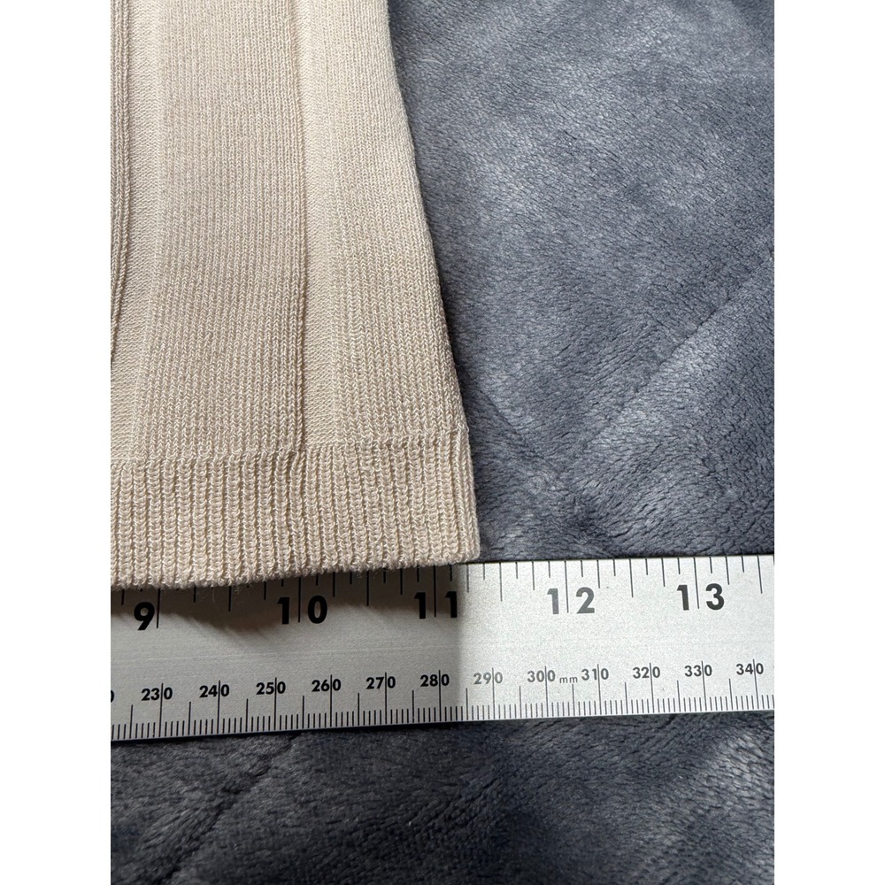 HM Womens Ribbed Knit Wide Leg‎ Pants Beige High Rise XL New 0988727 3 - Picture 13 of 16